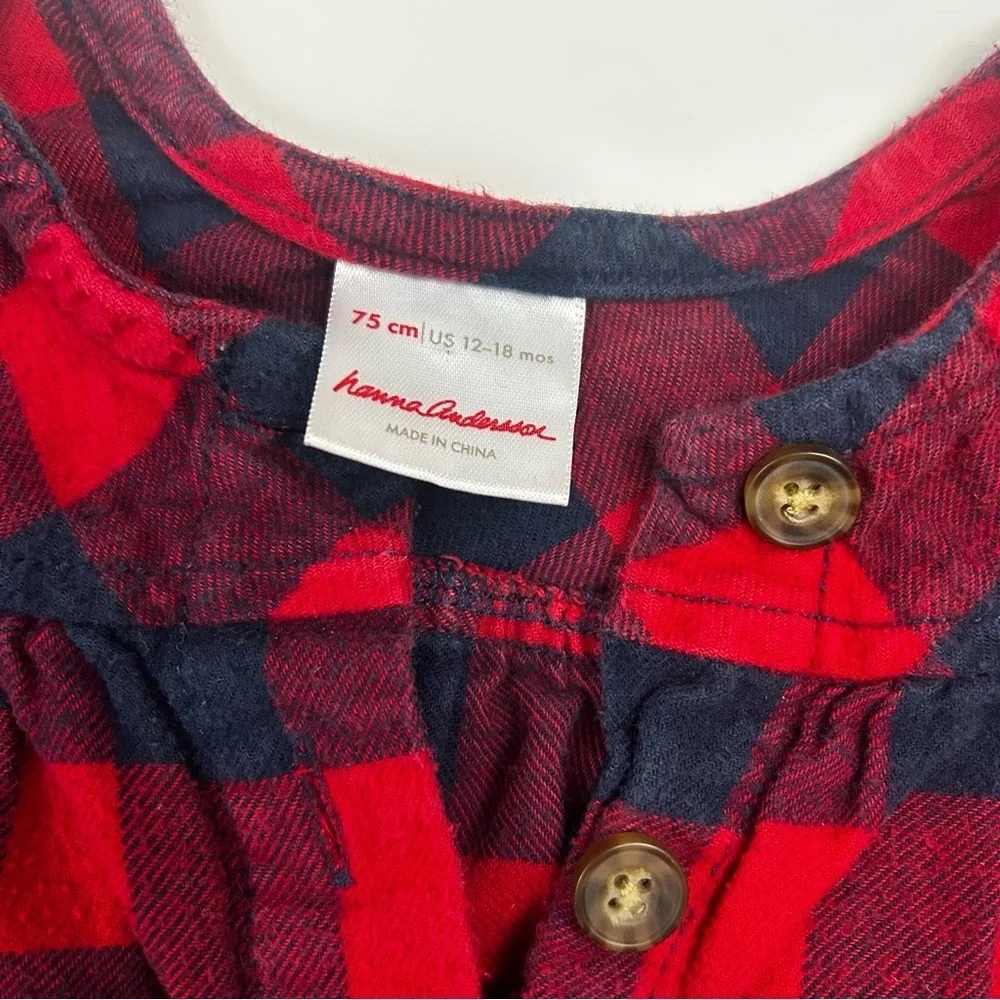 Hanna Andersson Red Navy Plaid Dress Baby 12–18M